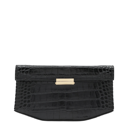 MAYFEYR - Toteme - Clip Croc-Embossed Leather Shoulder Bag In Black - 263-WAL0133LE0076001