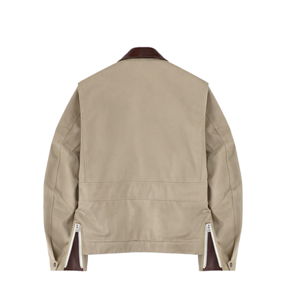 Jacket with Leather Collar