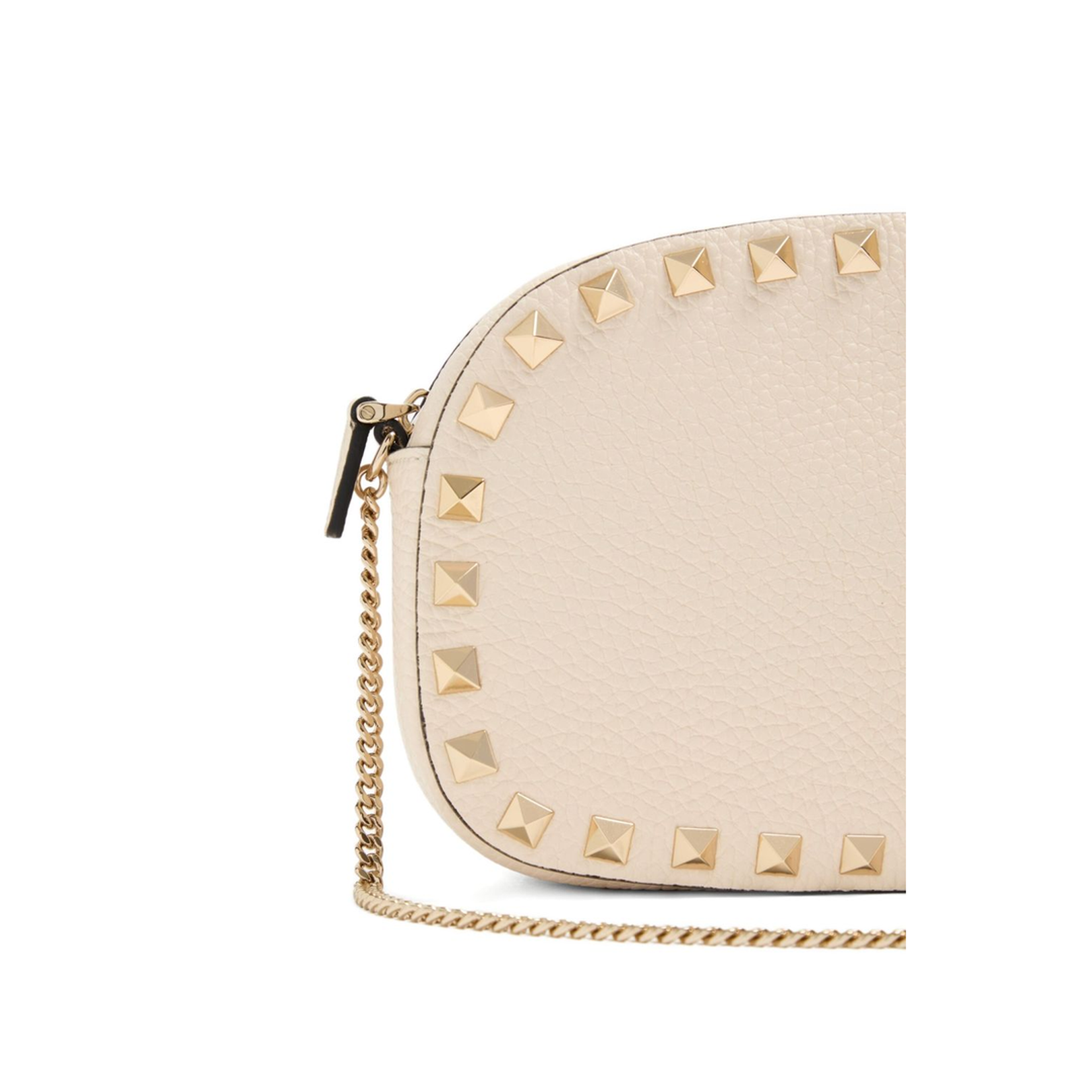 Ivory Leather Rockstud Crossbody Bag