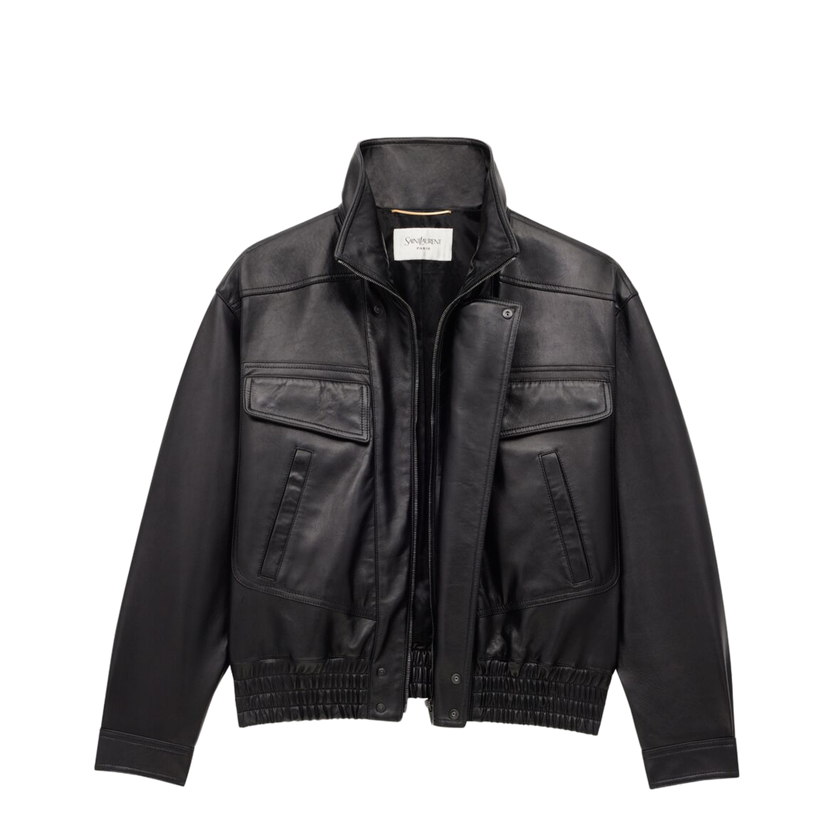 Bomber Jacket in Plunged Lambskin