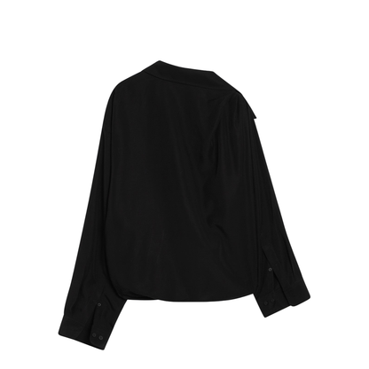 One-Shoulder Poplin Shirt