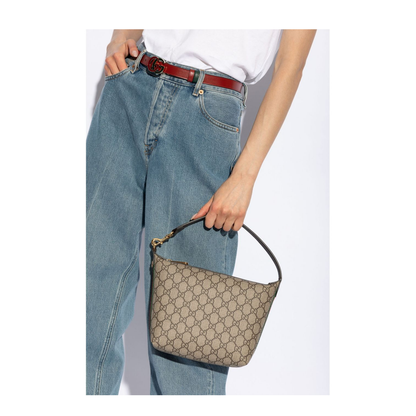 Ophidia Mini Canvas Shoulder Bags - Beige