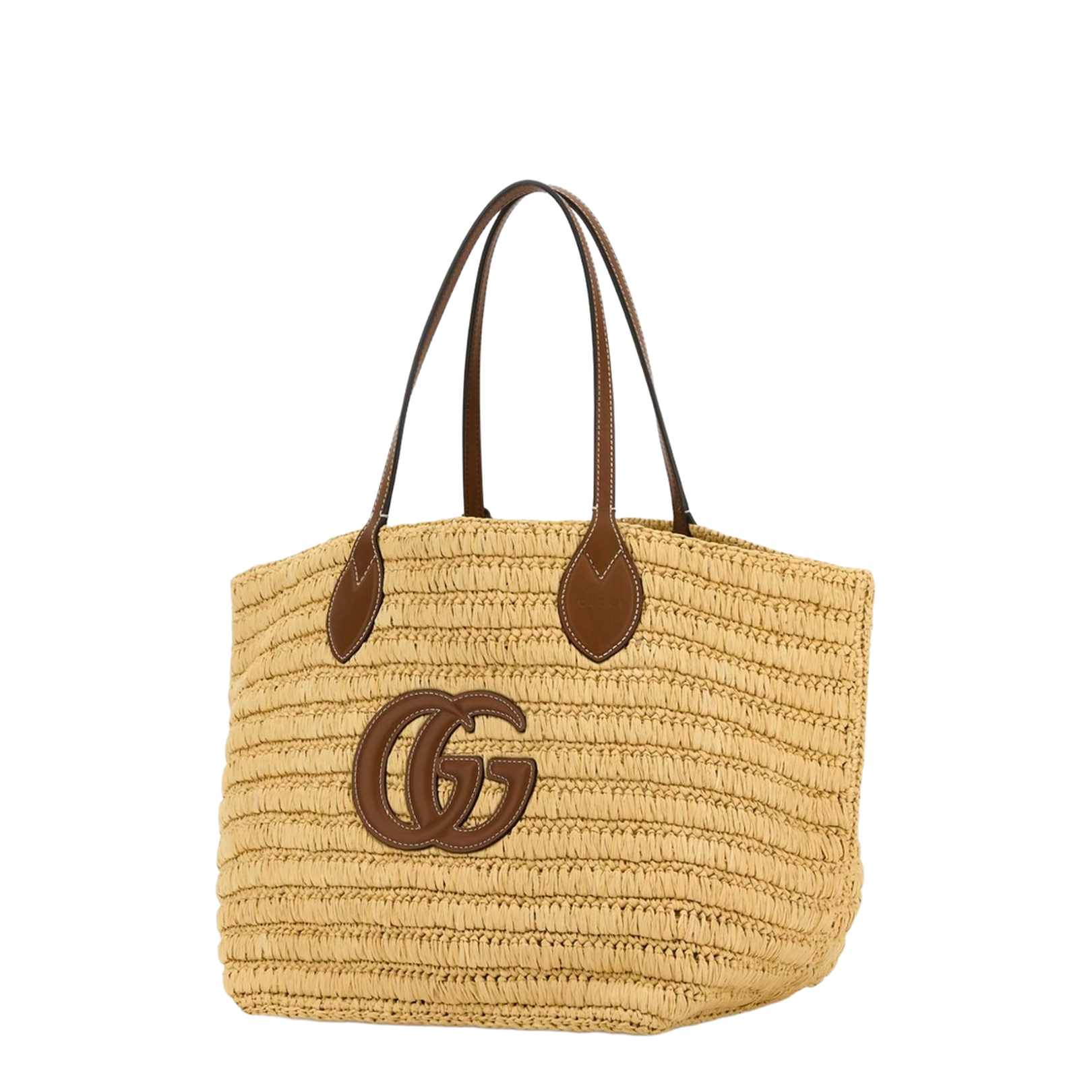 Woven Medium Tote Bag in Natural Straw-Effect