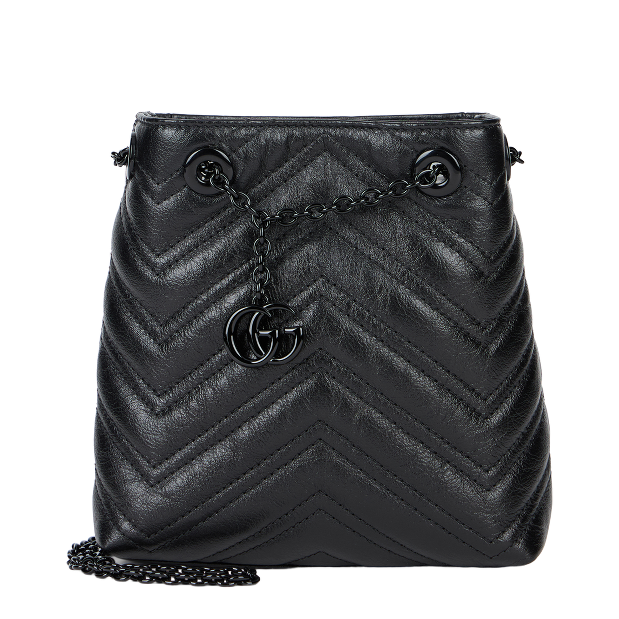 MAYFEYR - Gucci - Black Leather Micro Bucket Bag - 856404AAFS11000