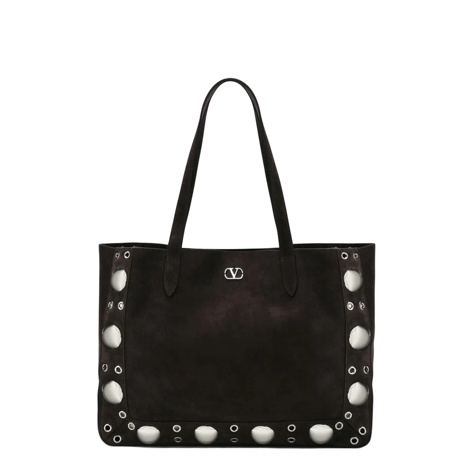 Medium Size Shopping Bag in Dark Brown Suede