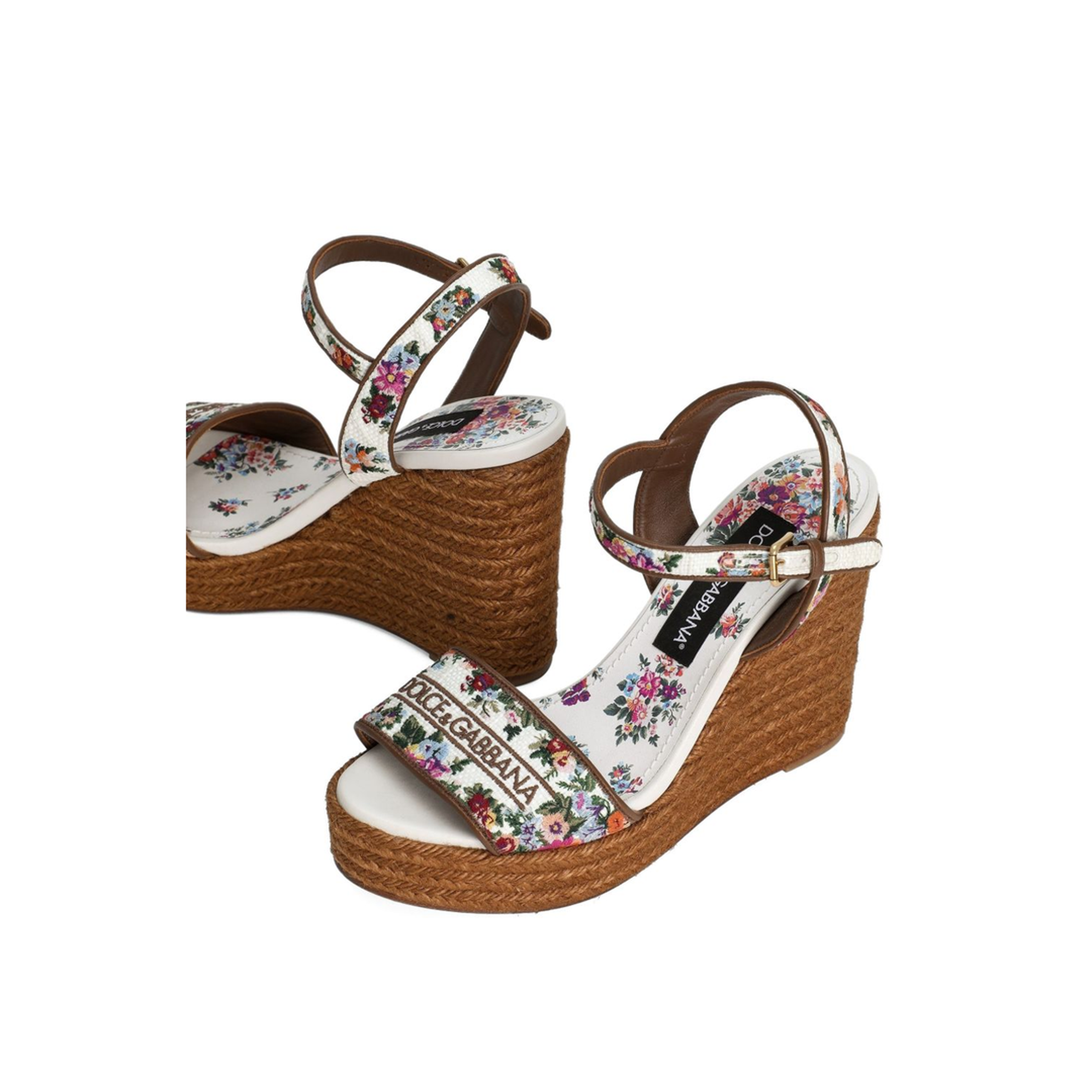 Wedge Sandals with Logo Embroidery