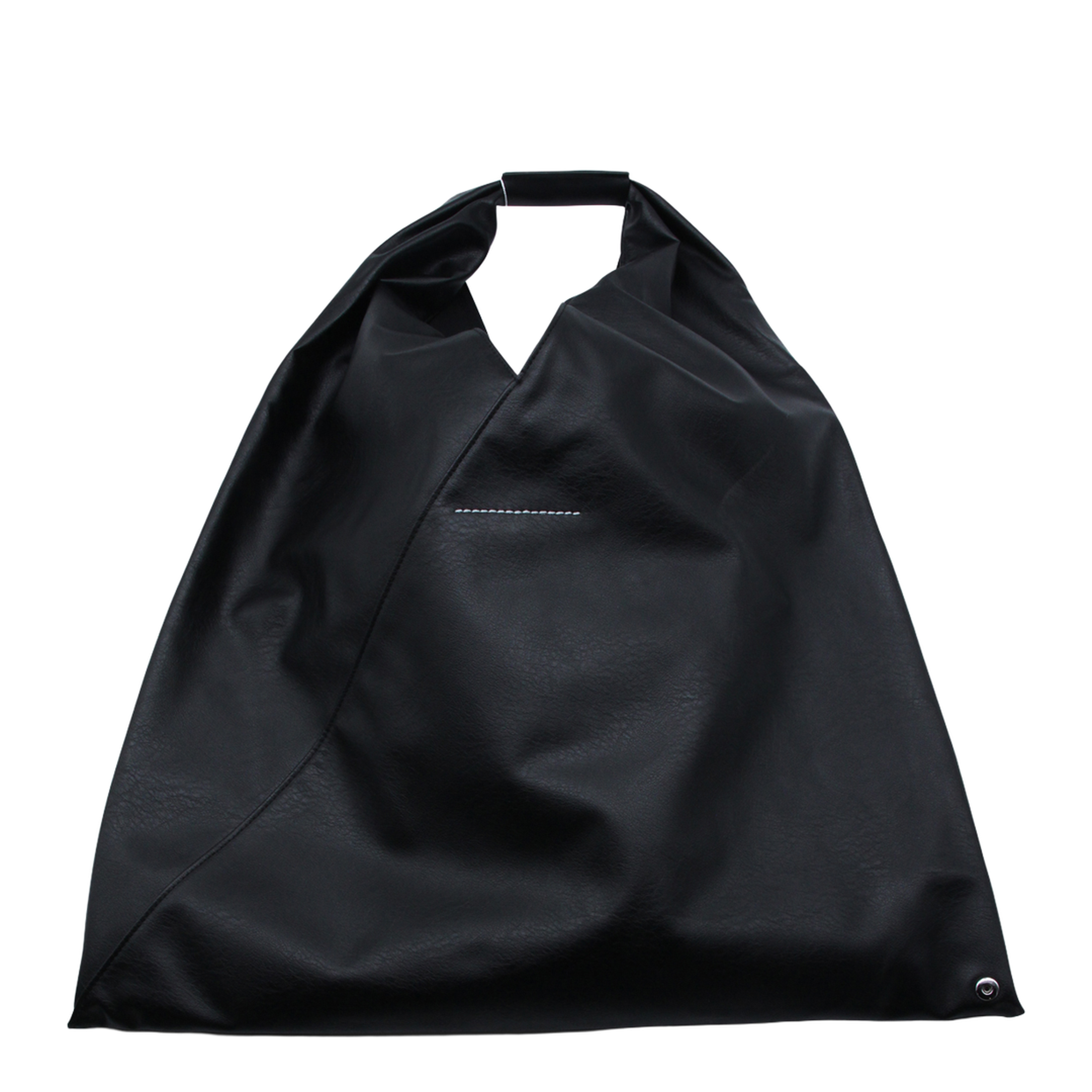 Japanese Bag Classic Large Faux Leather Tote - Black