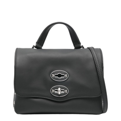 Postina Calfskin Messenger Bag - Black Nero