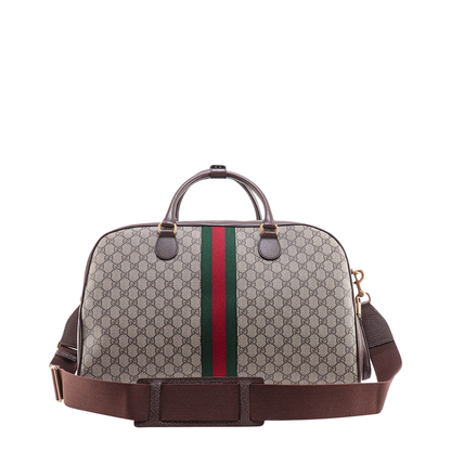 Ophidia Leather Boston Bag - Gray