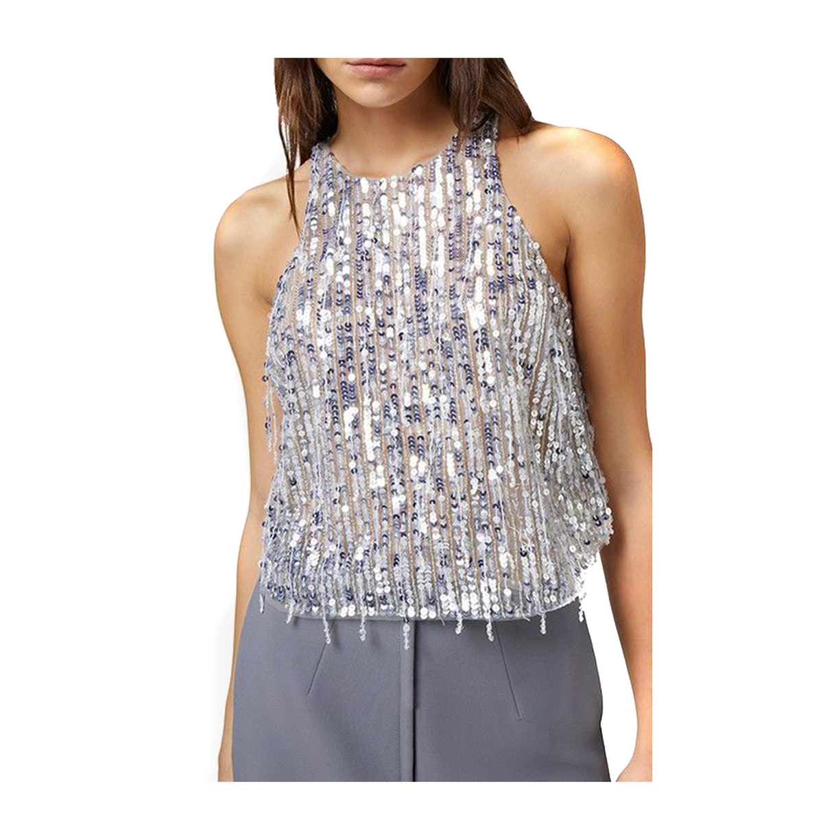 MAYFEYR - Elisabetta Franchi - Silver Top - CN00742E2346