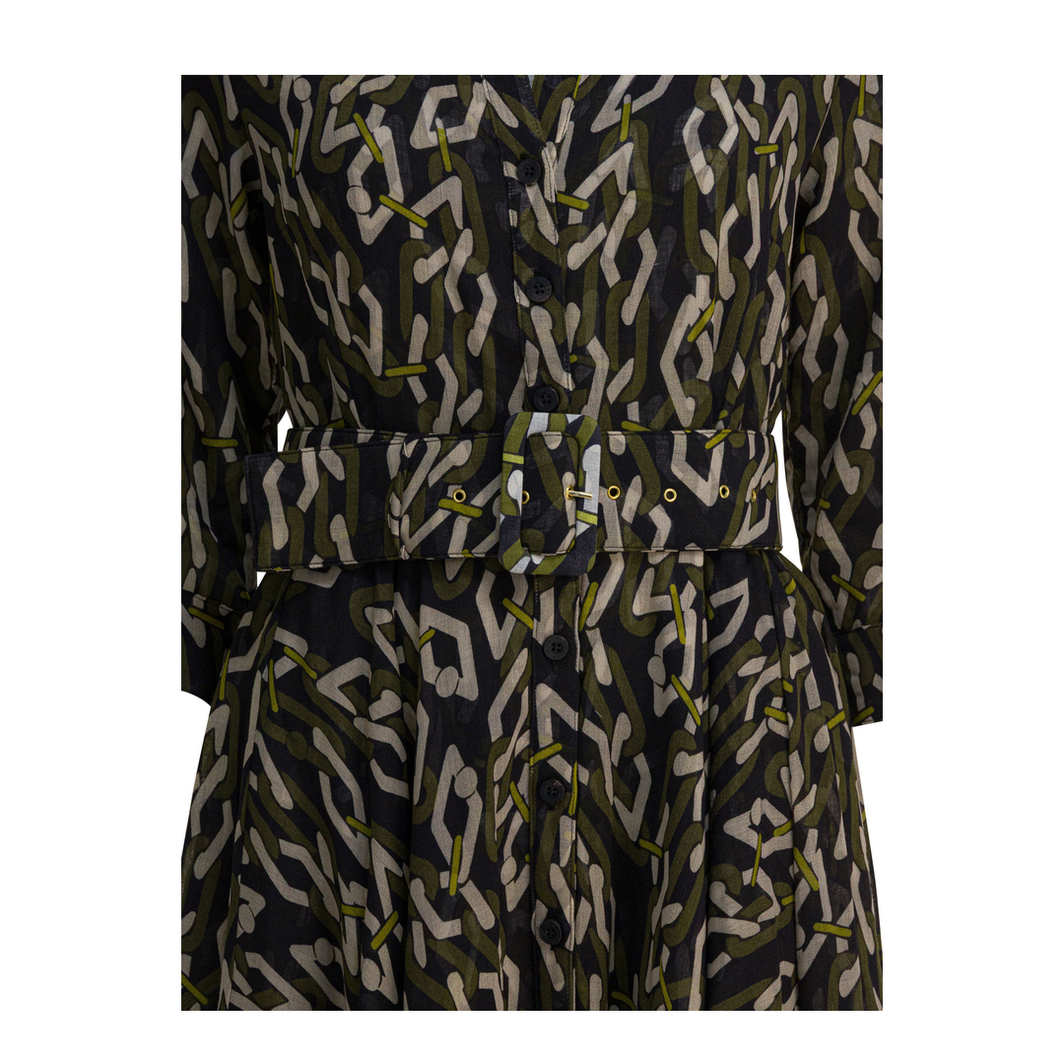 MAYFEYR - Samantha Sung - Midi Dress - ASTERMULTICHAINBIGDARKBLACKOLIVEGREEN
