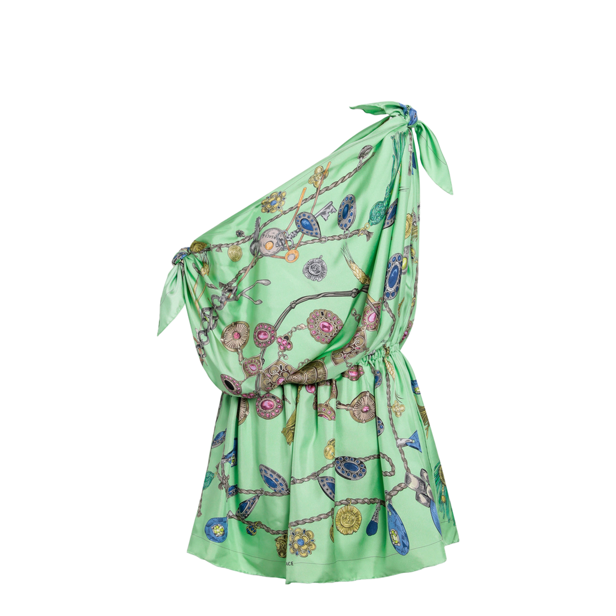 MAYFEYR - Versace - Green Printed Silk Twill Mini Dress - 10254991A186725GE70