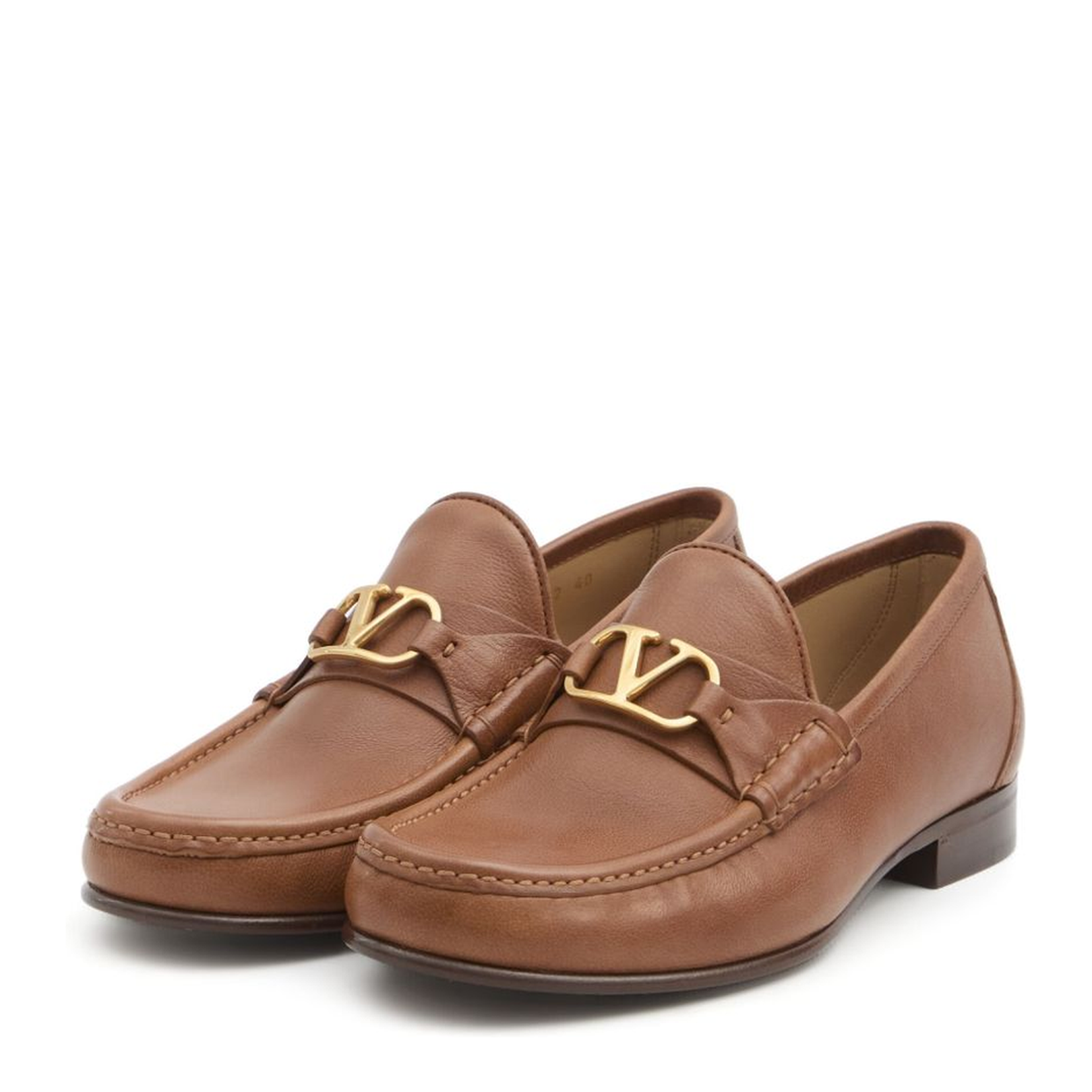 VLogo Signature Leather Loafers
