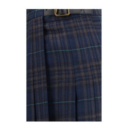 MAYFEYR - Burberry - Pleated Check Wool Blend Skirt - 8131308C7157