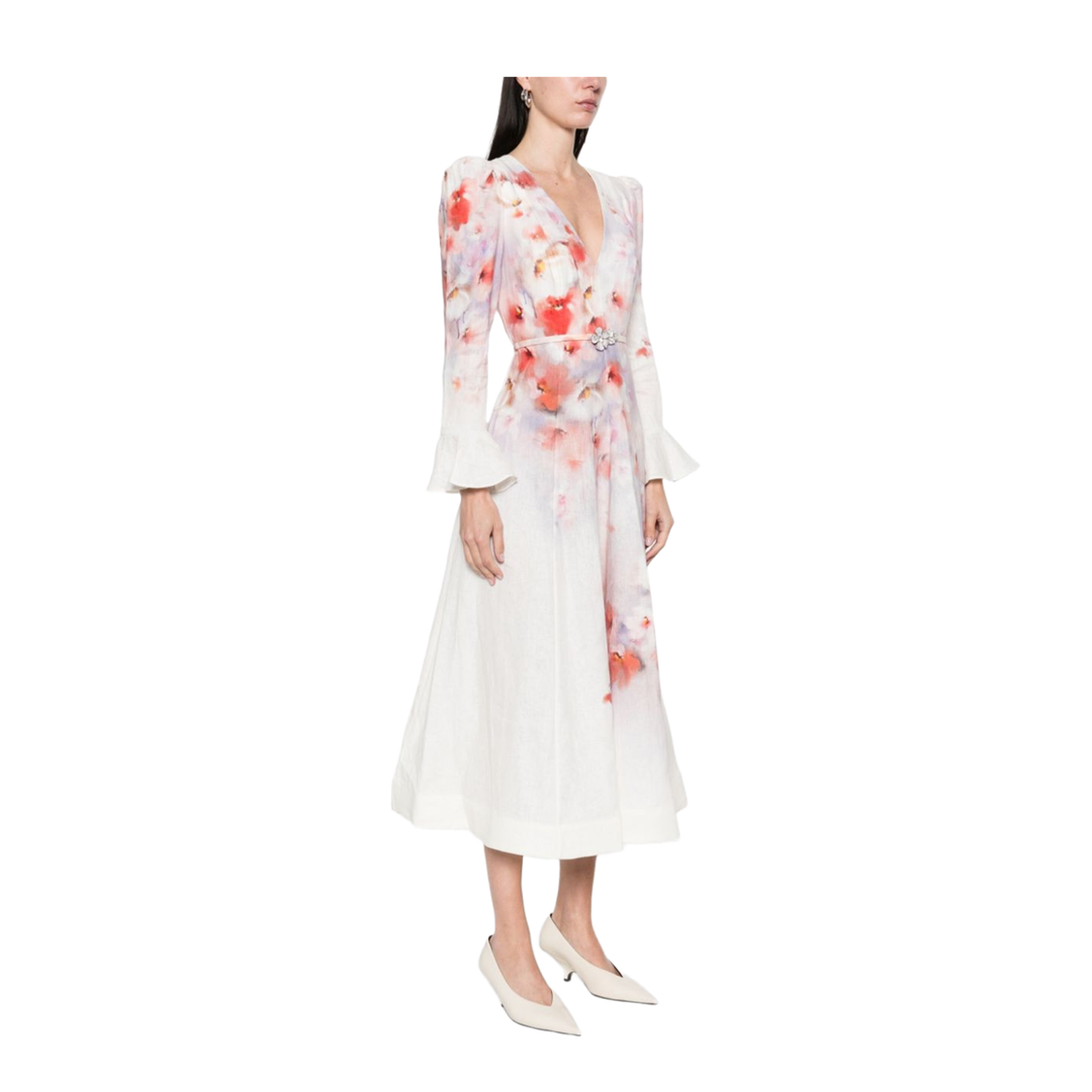 Crush Printed Linen Long Dress