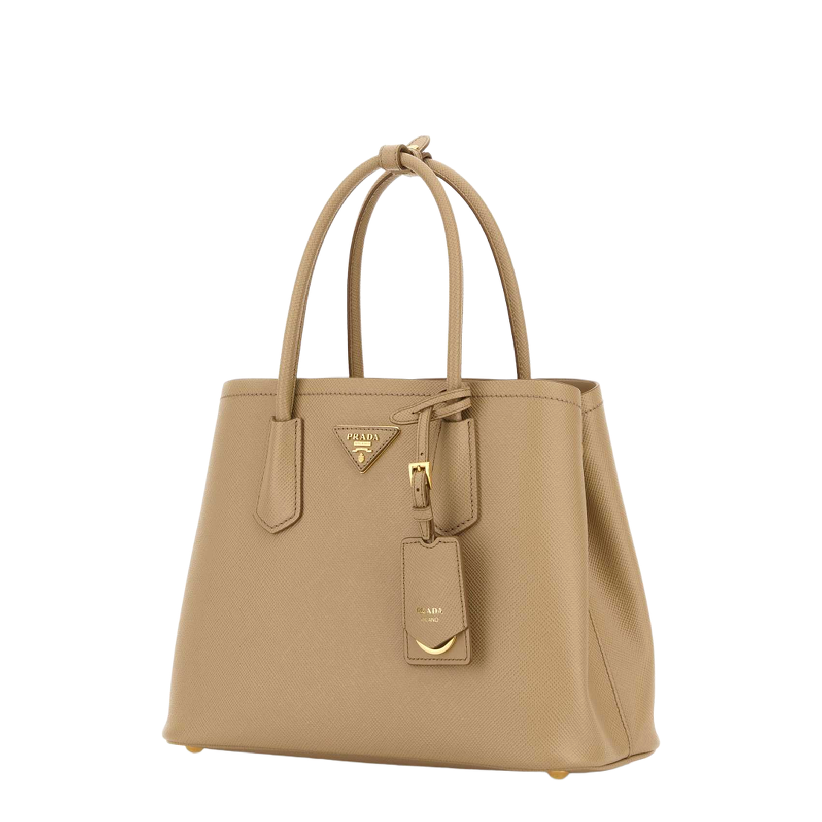 Sand Leather Small Double Handbag