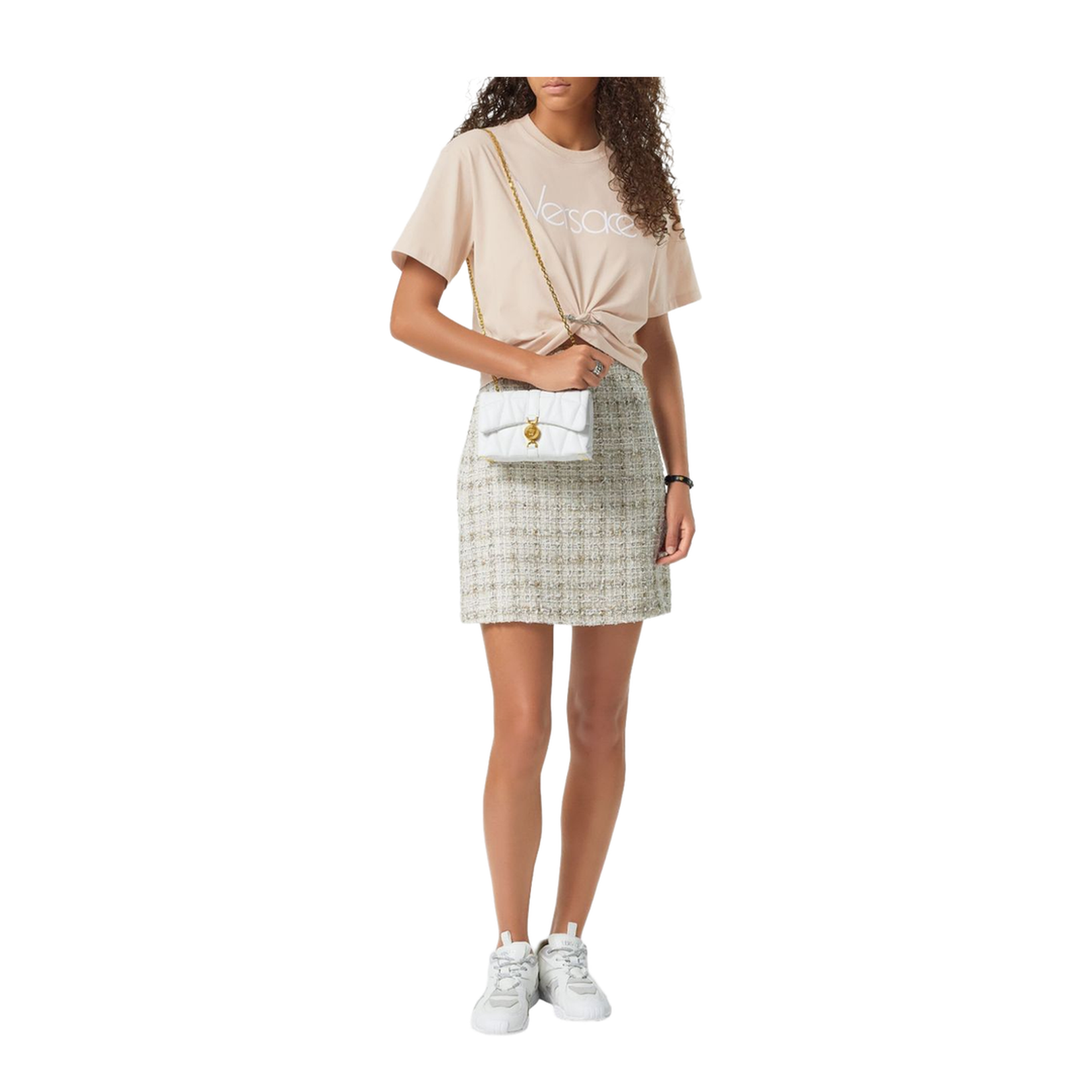 Versace 1978 Re-Edition Logo Safety Pin Short T-Shirt