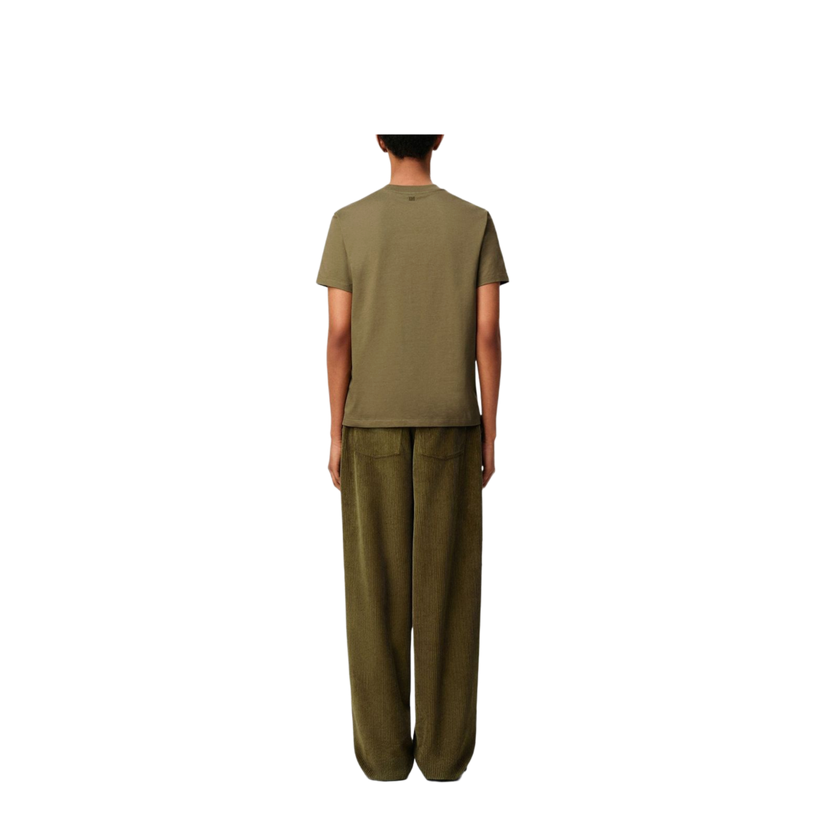 Green Cotton Corduroy Large Fit Trousers