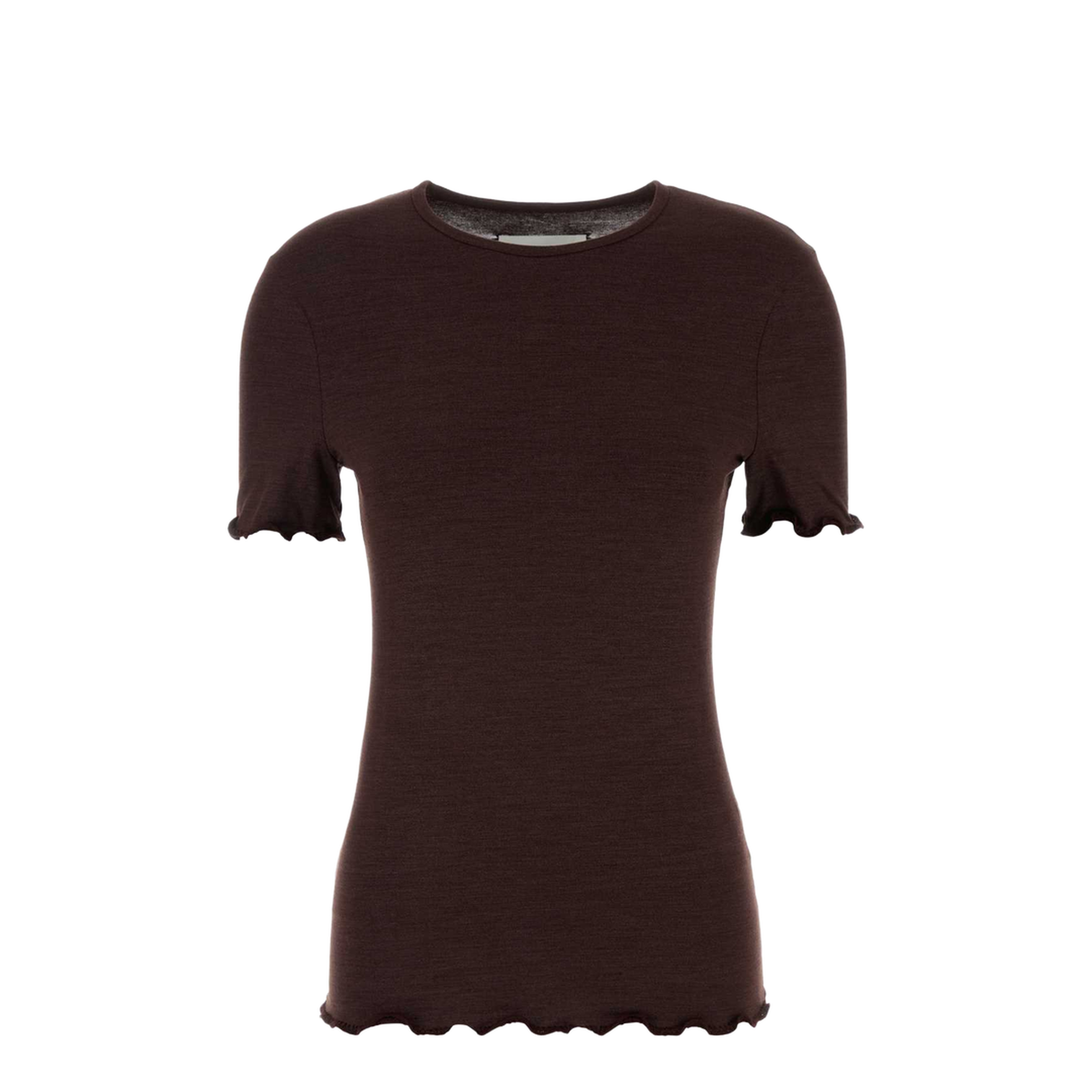 Aubergine Stretch Silk Blend T-Shirt