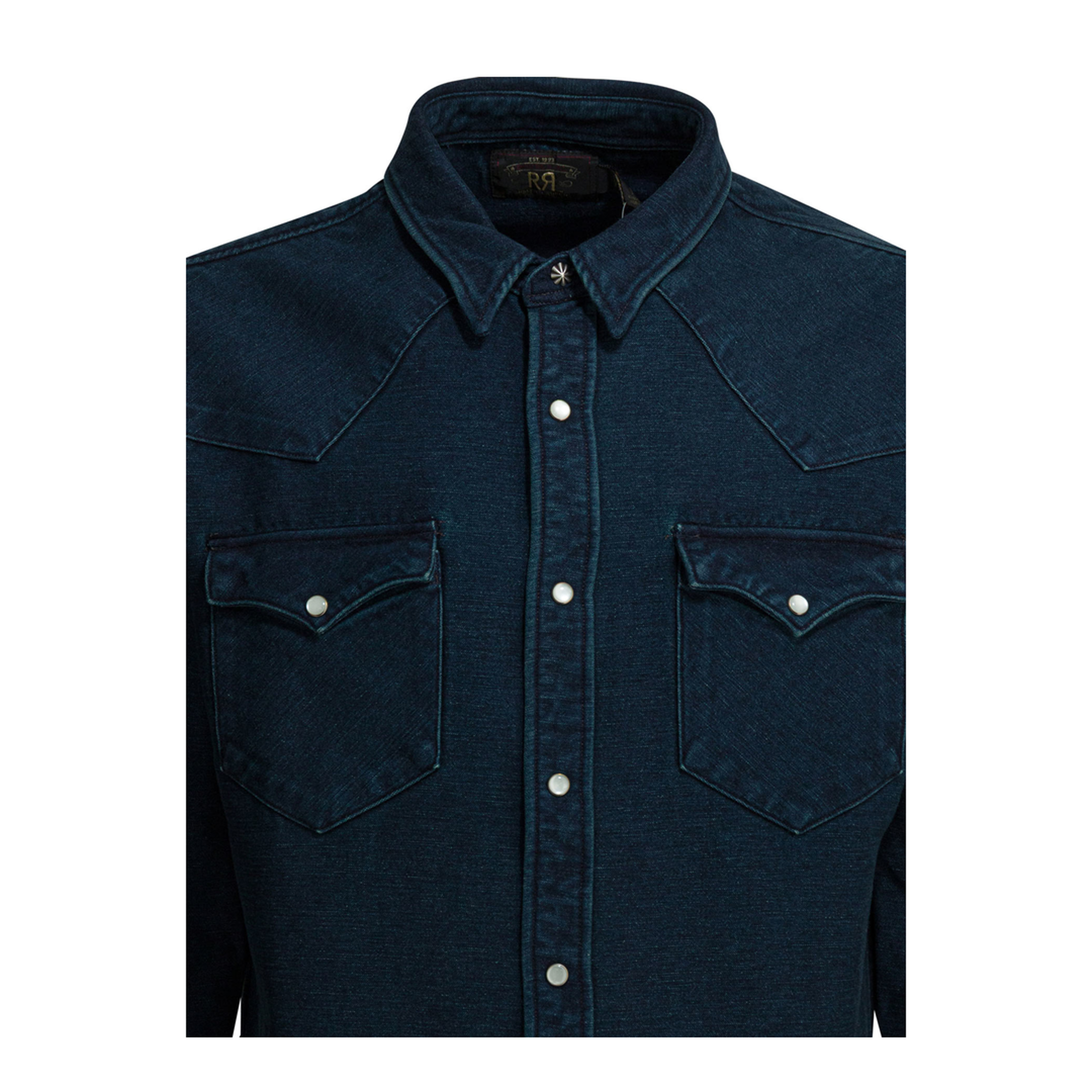 MAYFEYR - RRL by Ralph Lauren - Indigo Suede Western Shirt - 782P06938001INDIGO