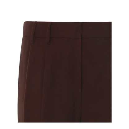 Wool Blend Trousers - Brown