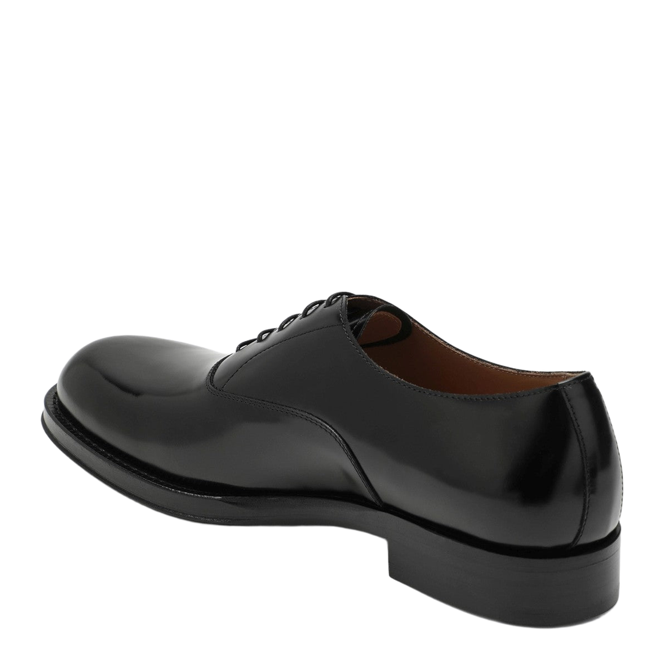 Black Lace-Up Shoes in Leather