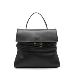 Tie Me Sheepskin Tote - Black
