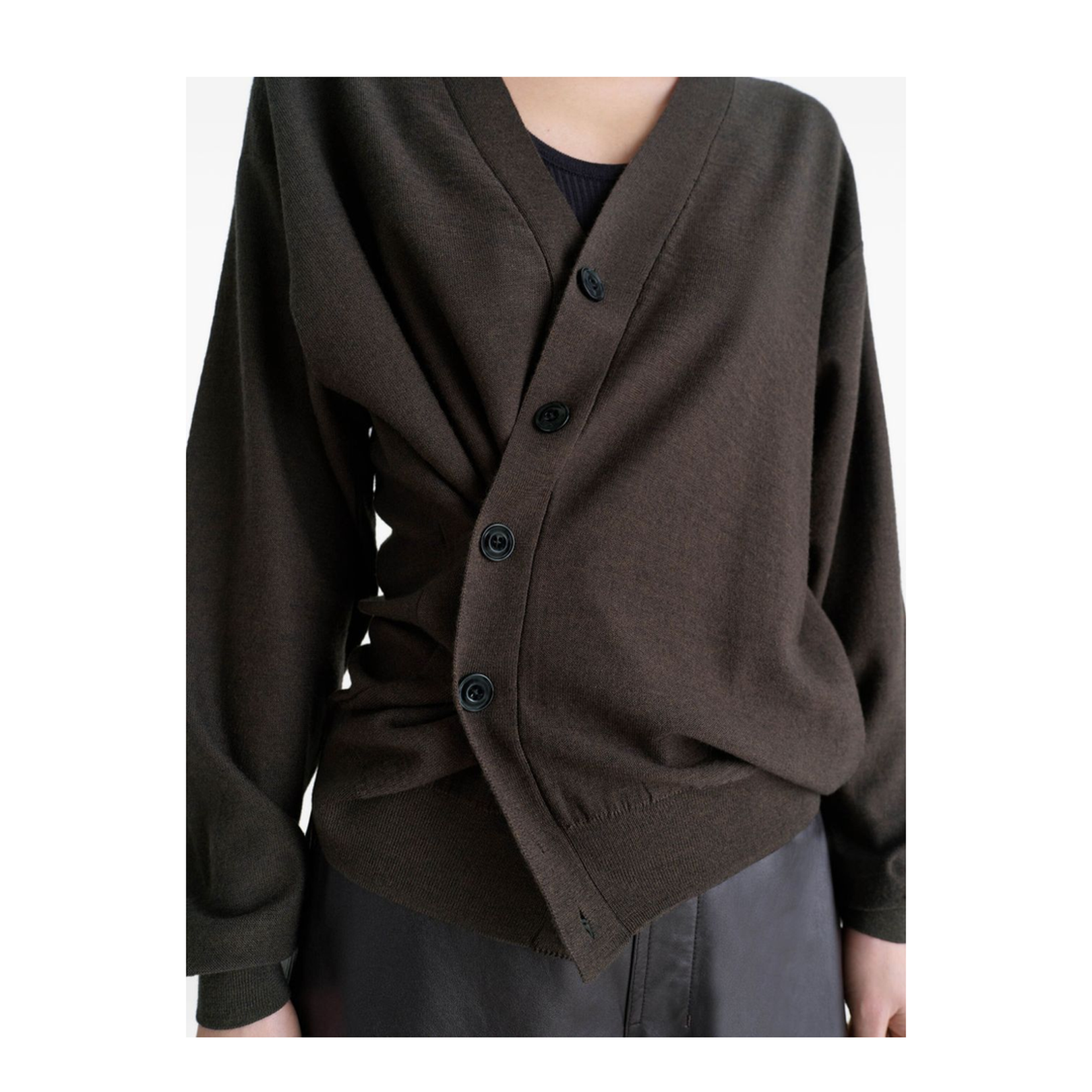 Dark Cacao V Neck Sweater