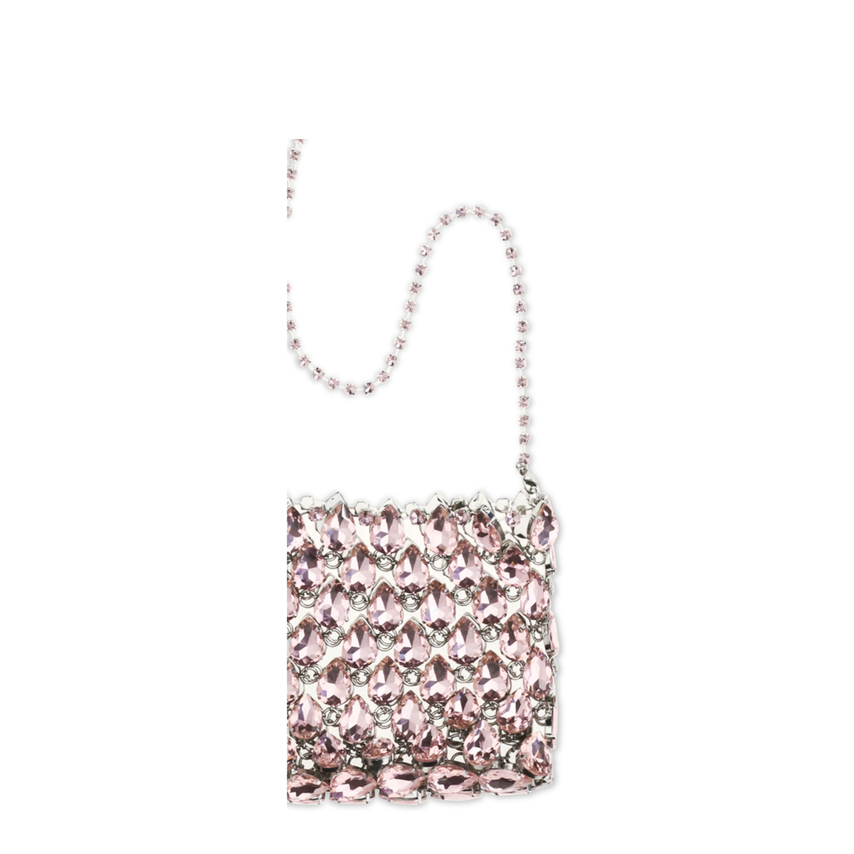 Mini Bag In Metallic Knit With Crystals