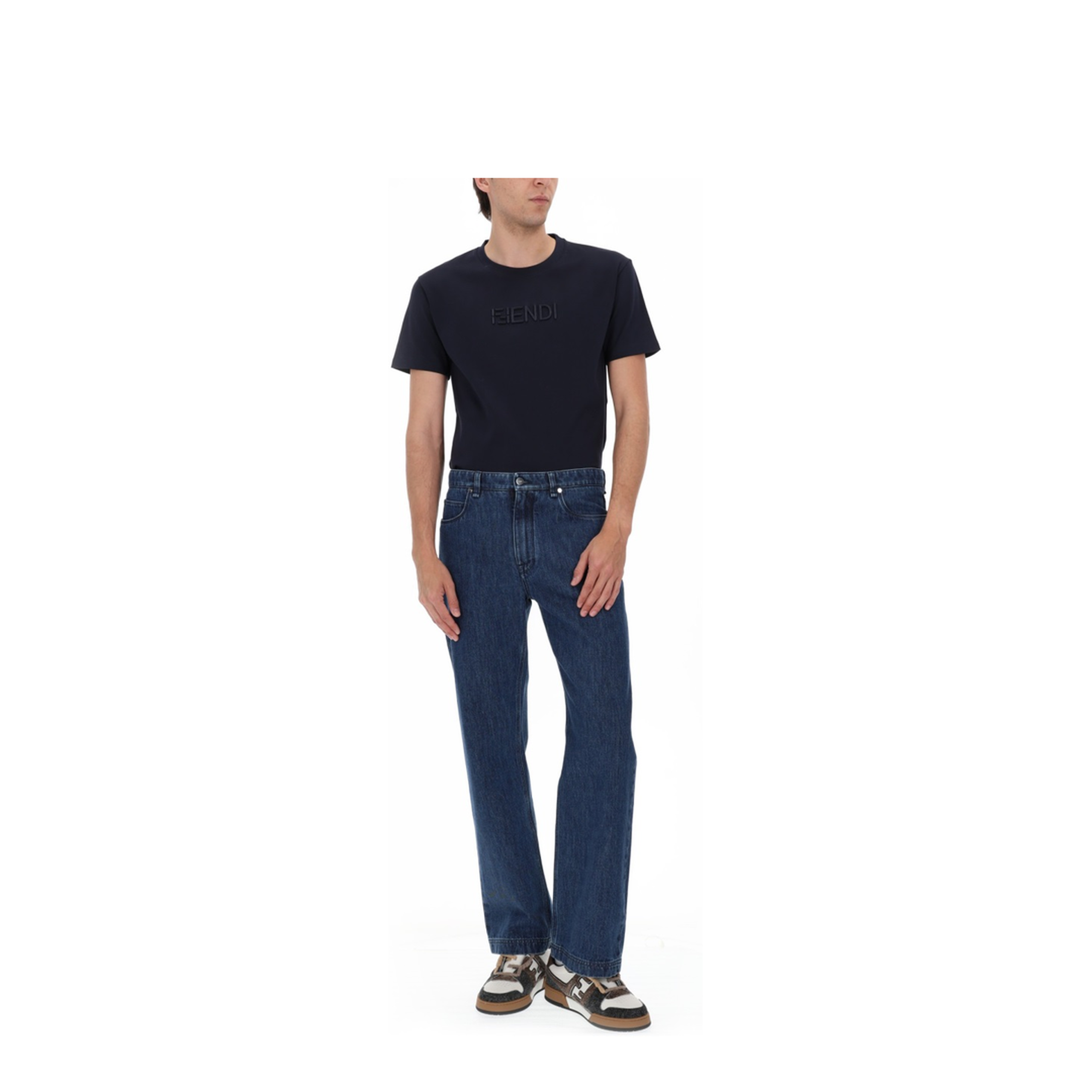 Blue Straight-Cut Jeans