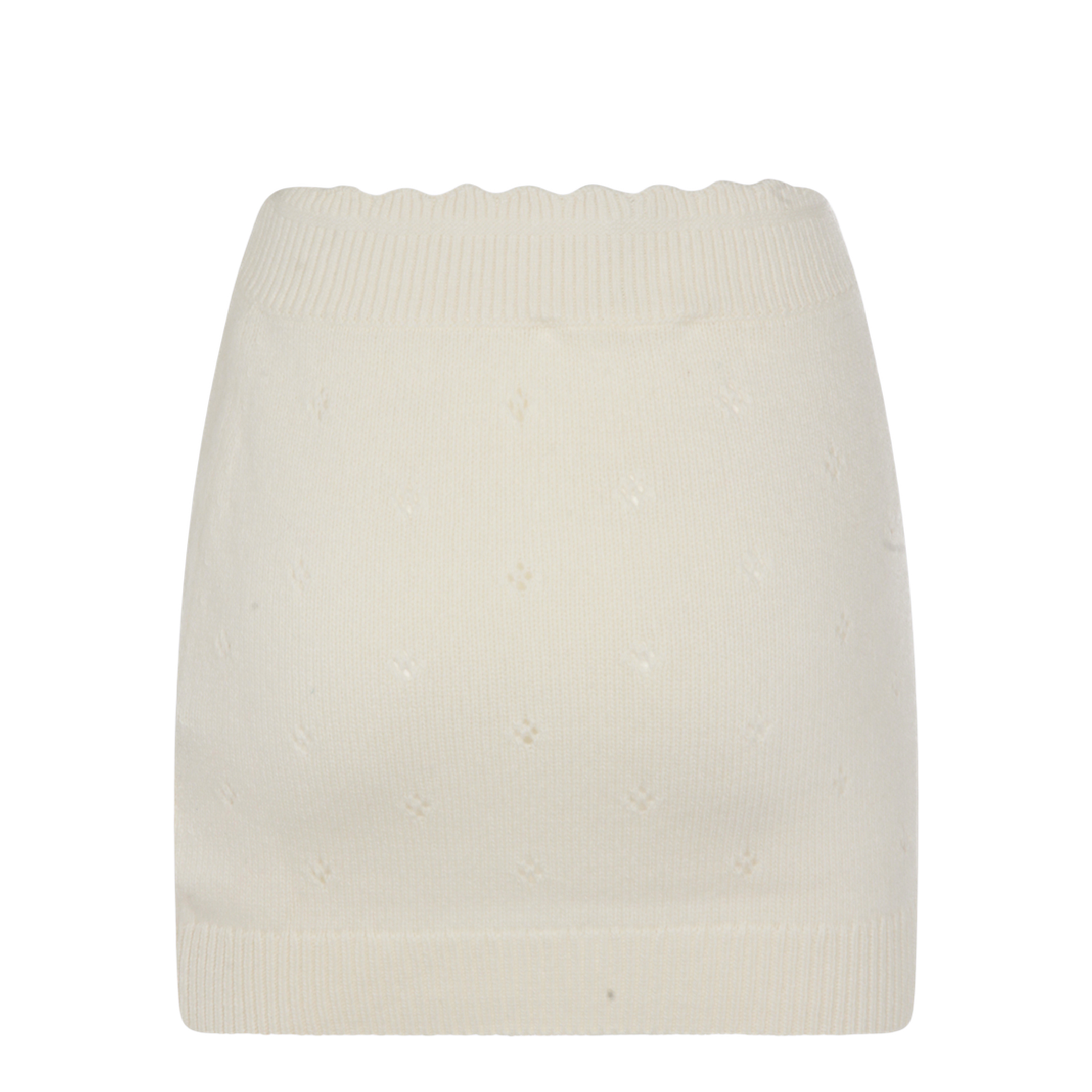 Openwork Wool and Cashmere Miniskirt