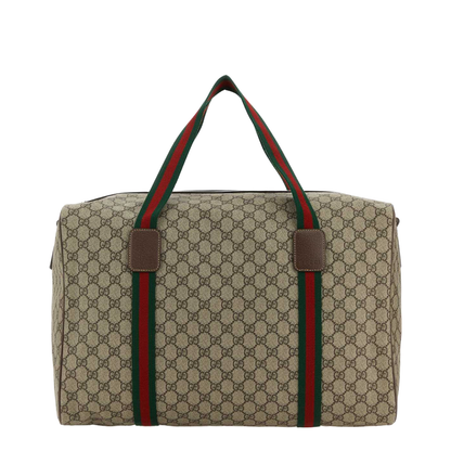 Ophidia Medium Leather Duffel Bags - Beige