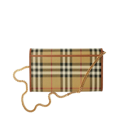 Calf Leather Wallet on Chain - Archive Beige/Briar Brown