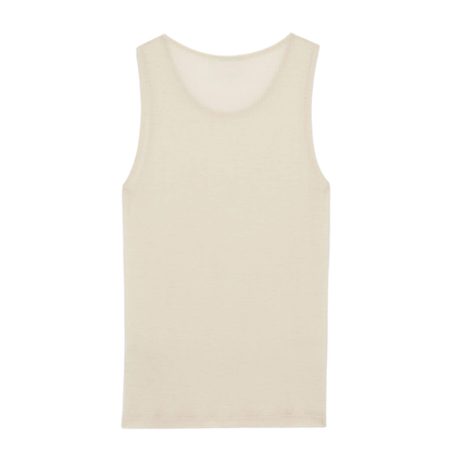 Light Beige Wool Ribbed Knit Top