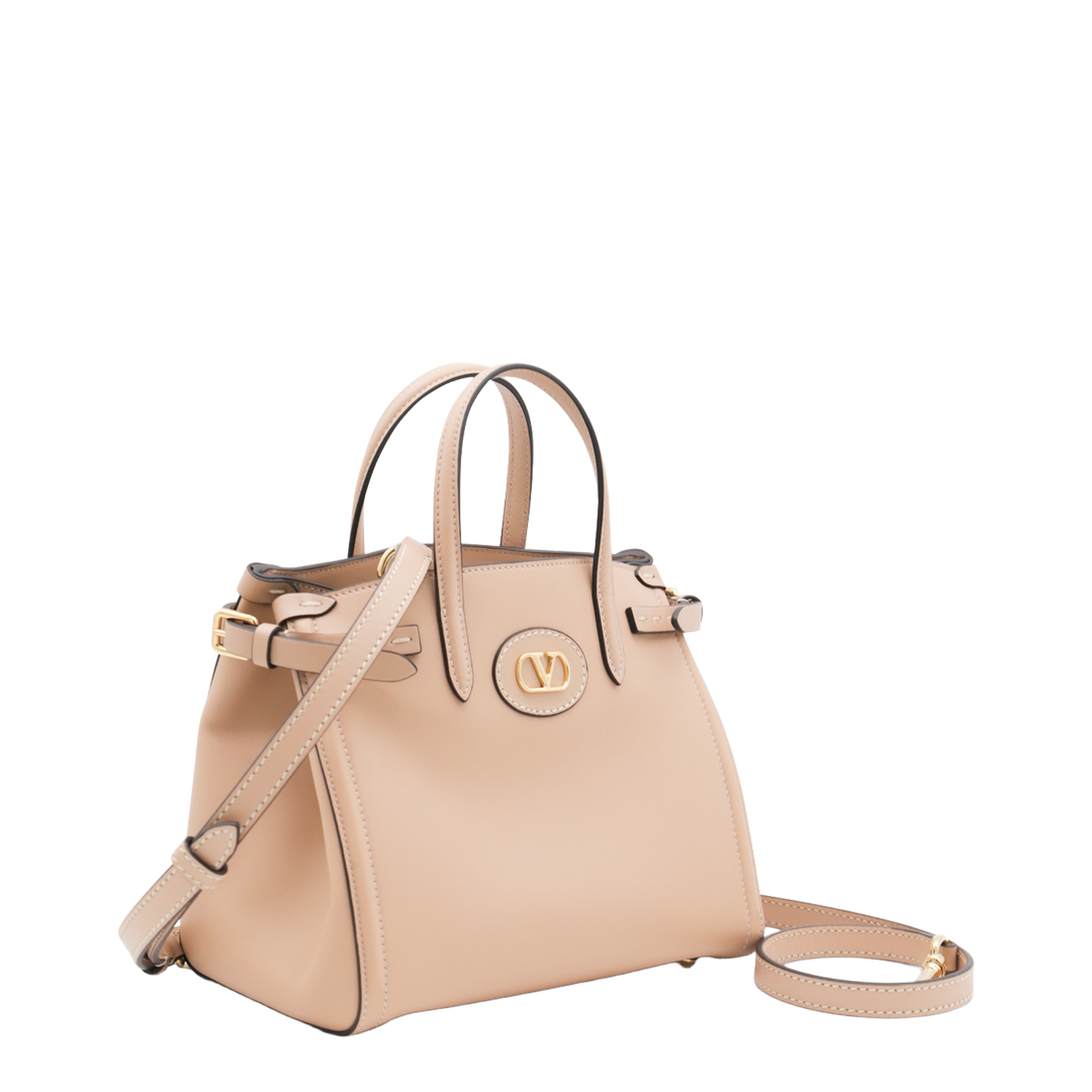 Pink Leather Small Antibes Tote