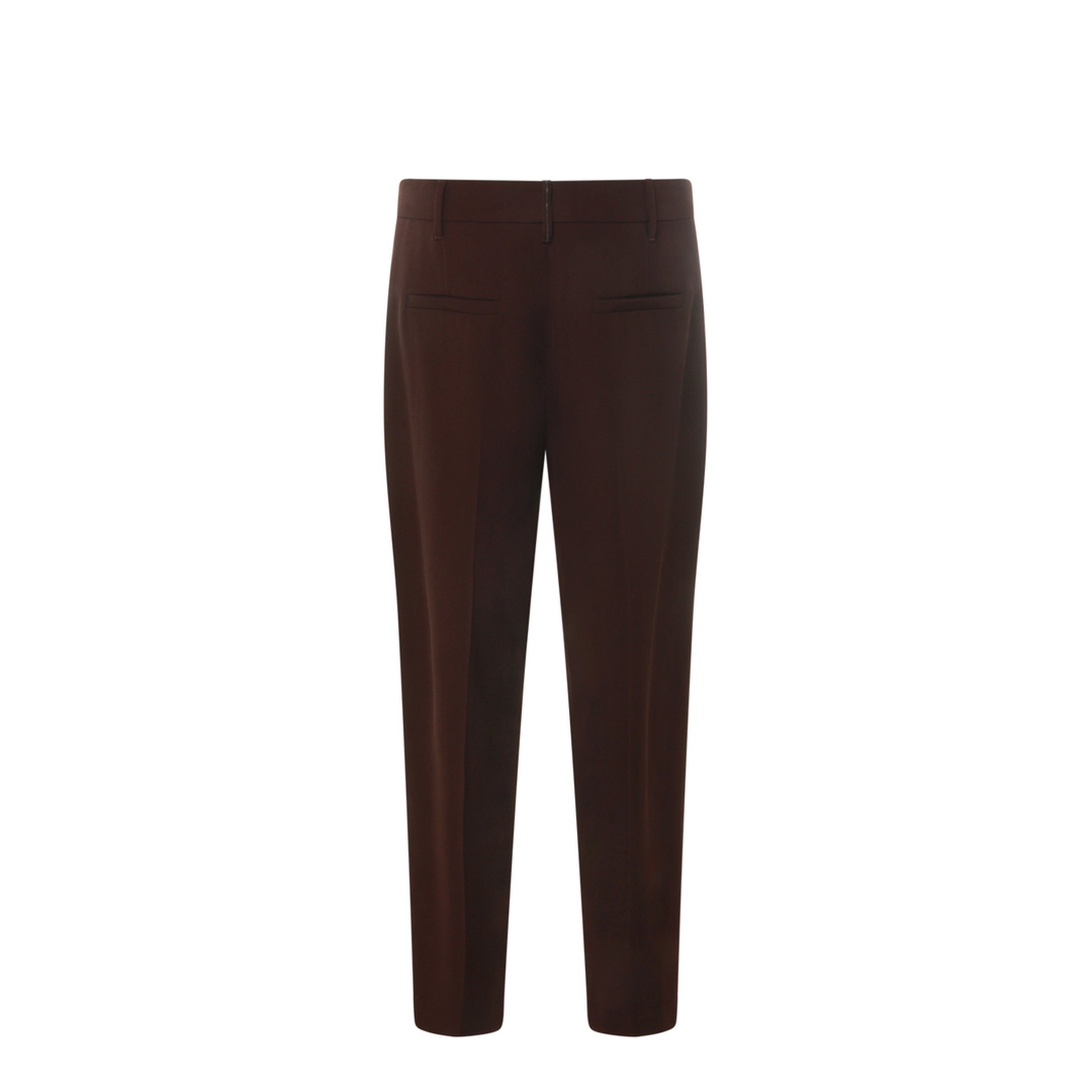 Wool Blend Trousers - Brown