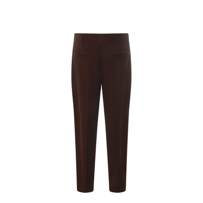 Wool Blend Trousers - Brown