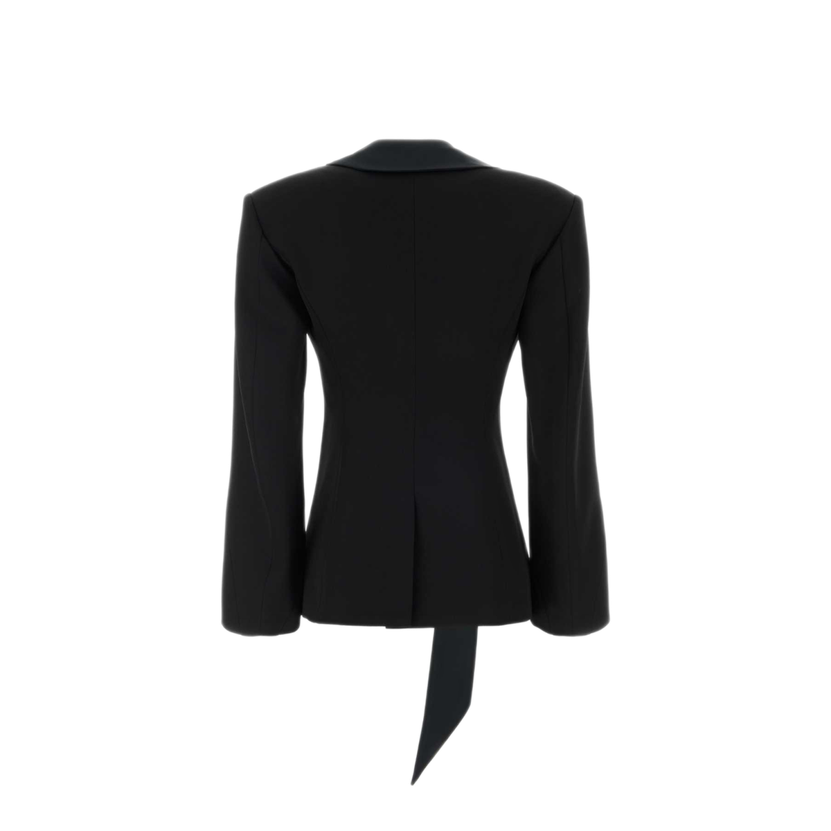 Black Virgin Wool Tuxedo Jacket With Satin Lapels