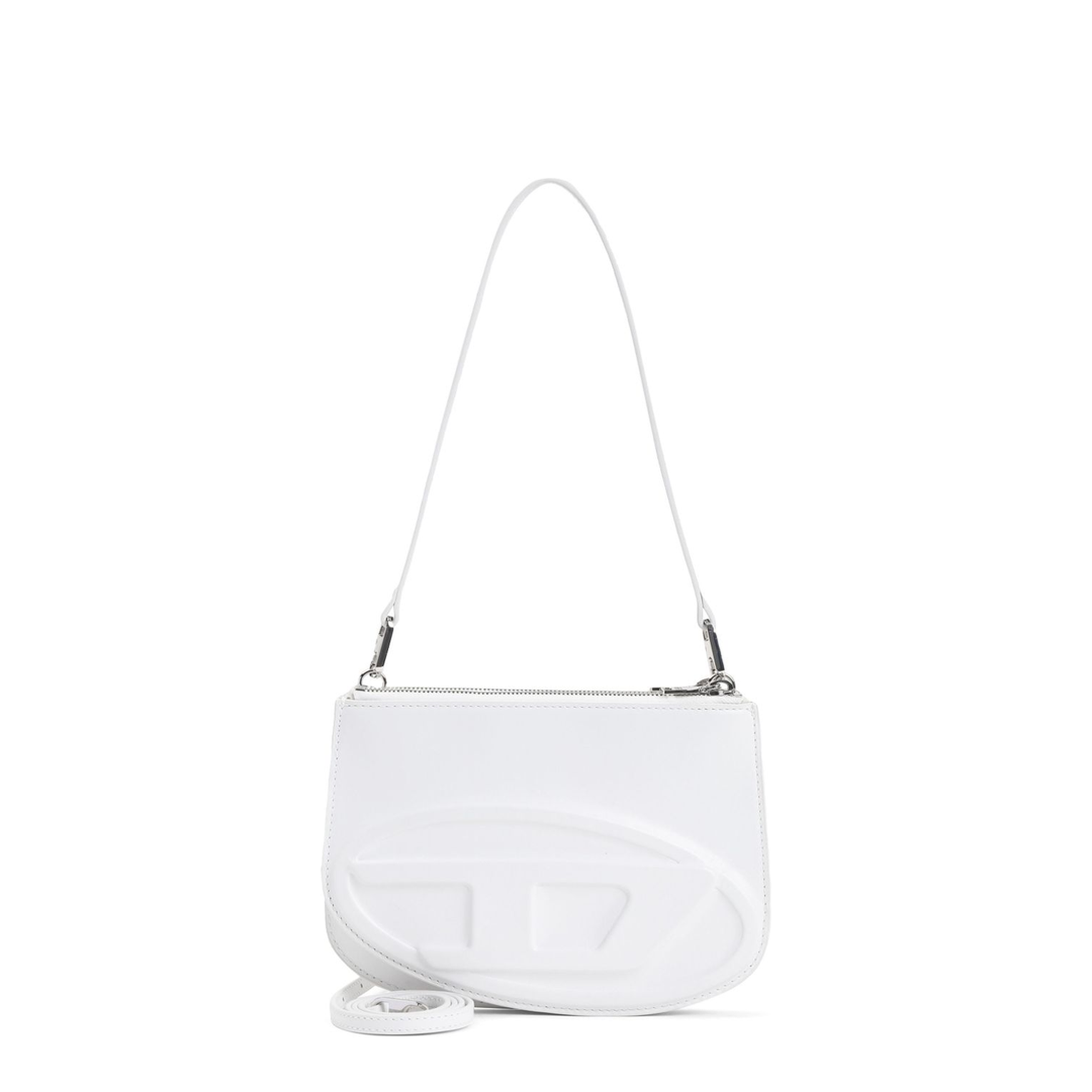 1DR Twin Small Printed Leather Shoulder Bag - White