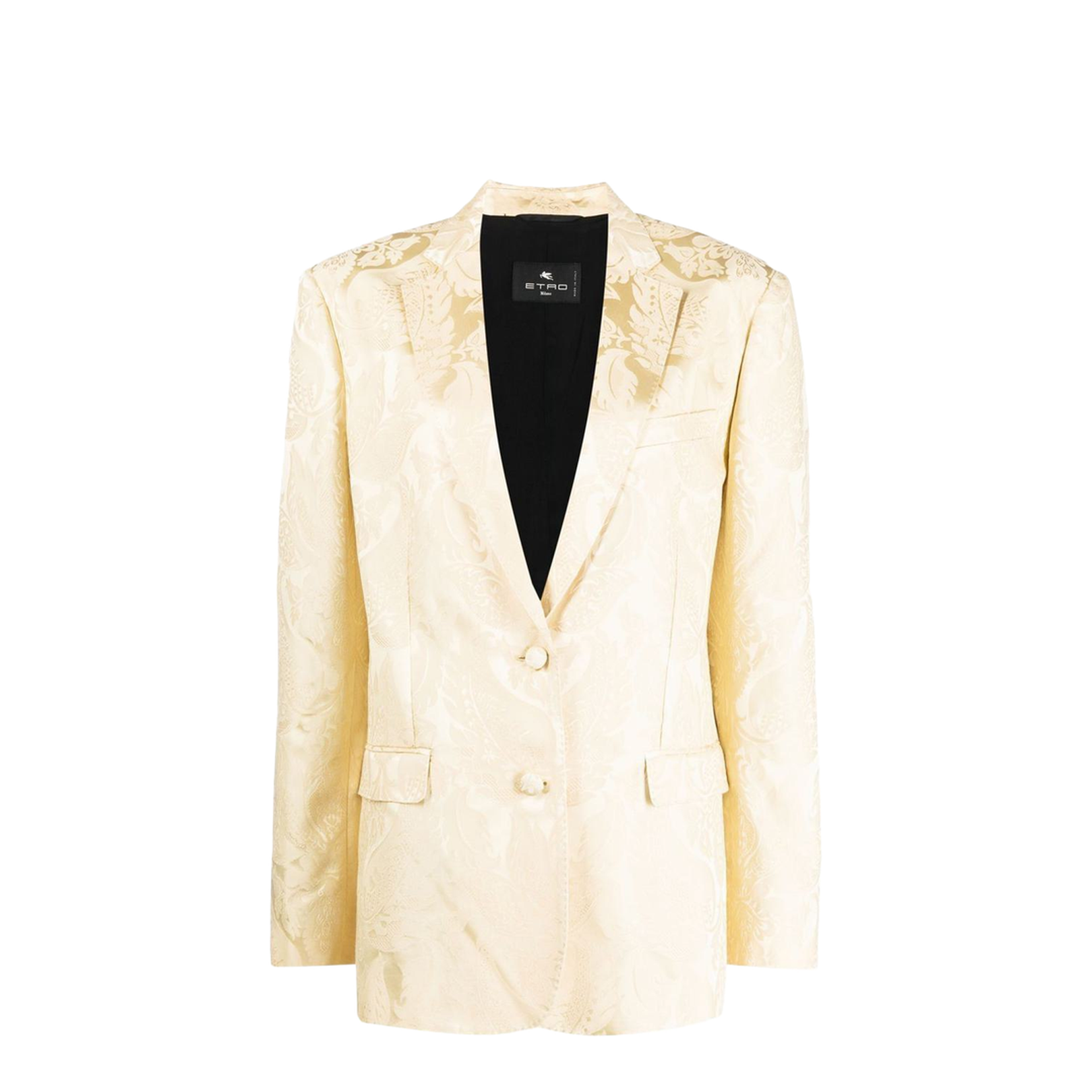 Patterned-Jacquard Single-Breasted Blazer