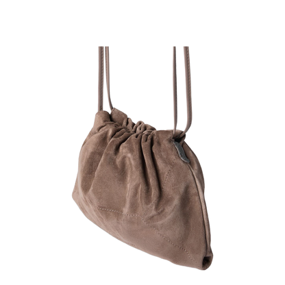 Duo Medium Suede Crossbody - Light Brown
