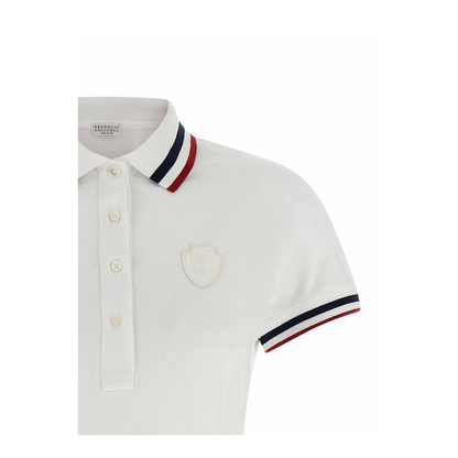 Striped Polo MIni Dress - White