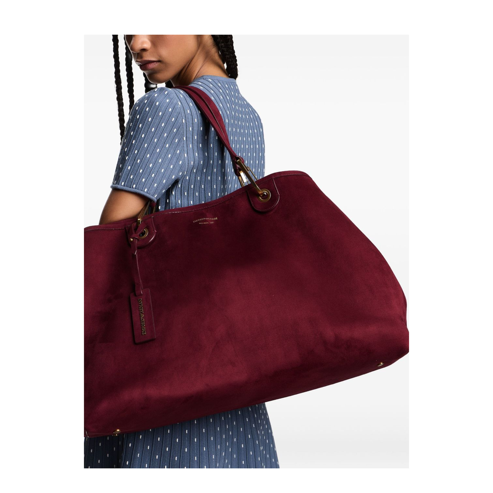 Faux Suede Large Shopper Bag