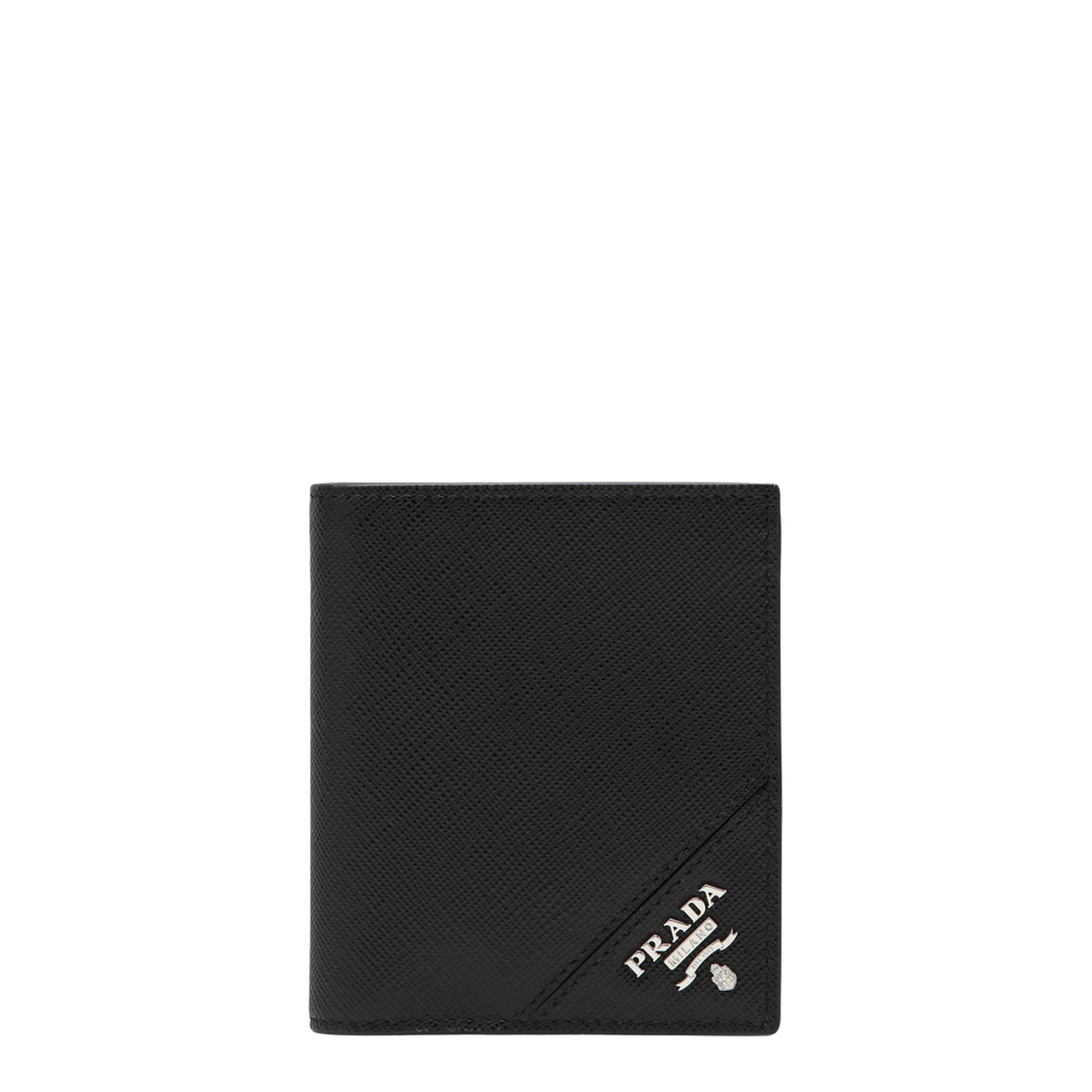 Small Black Wallet in Saffiano
