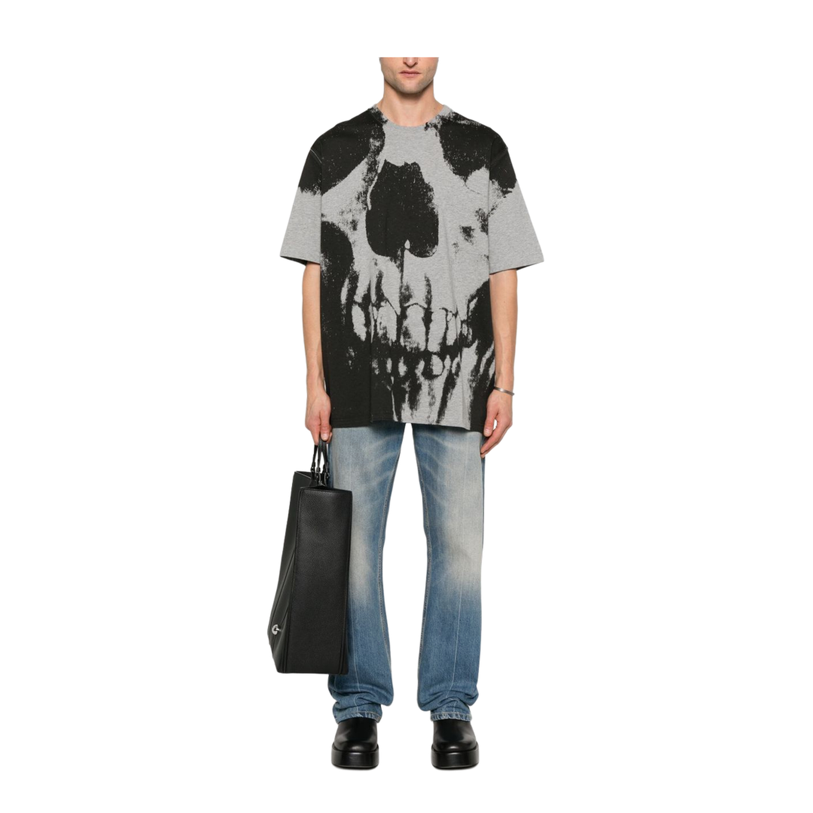 Skull Print Cotton T-shirt