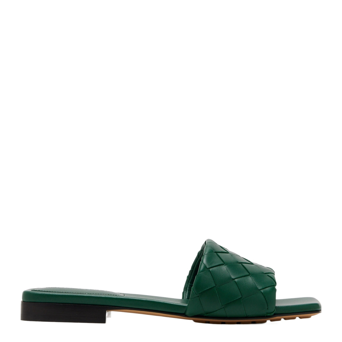 MAYFEYR - Bottega Veneta - Bottle Green Leather Parco Slippers - 837737V2ED03134
