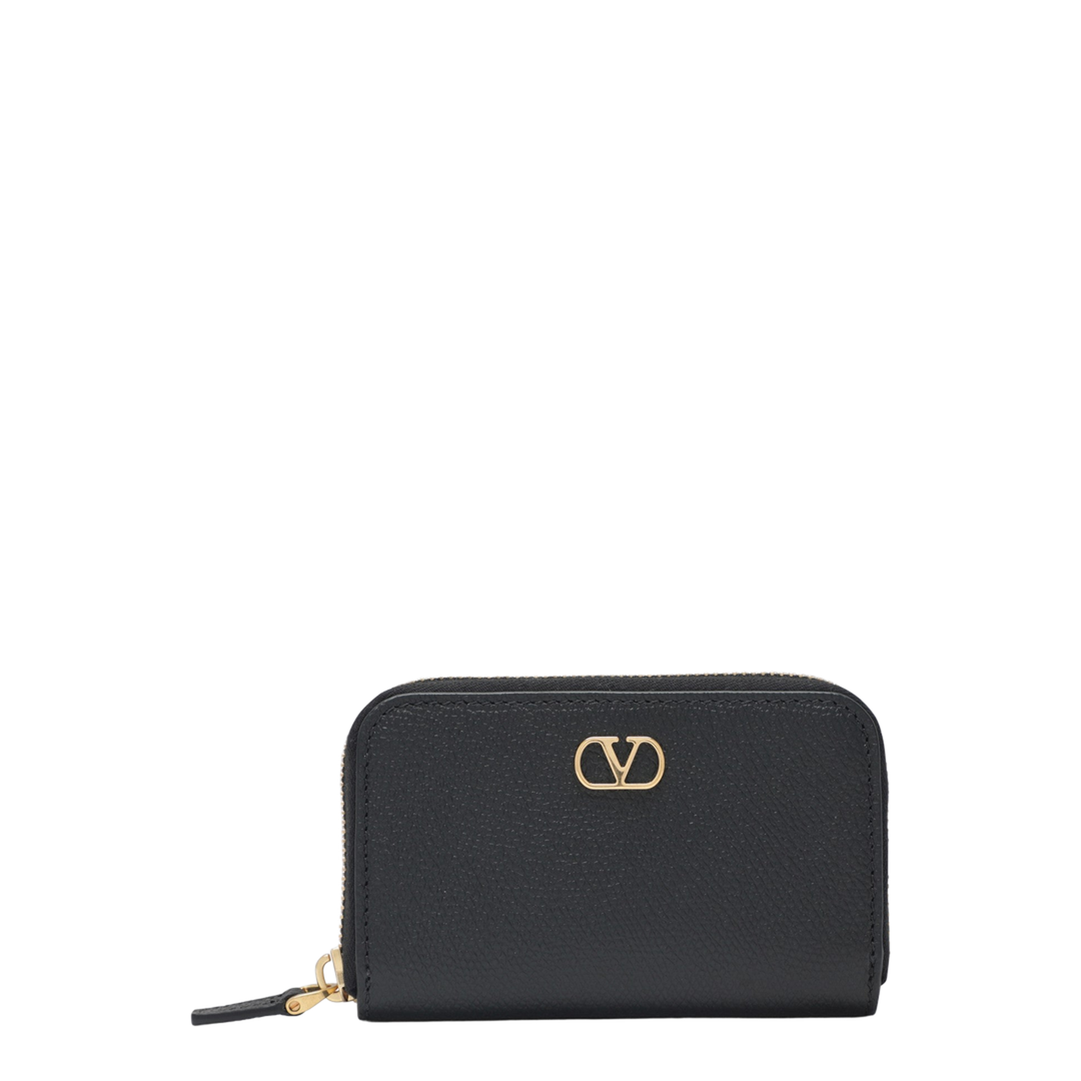 Vlogo Signature Zip Wallet Black