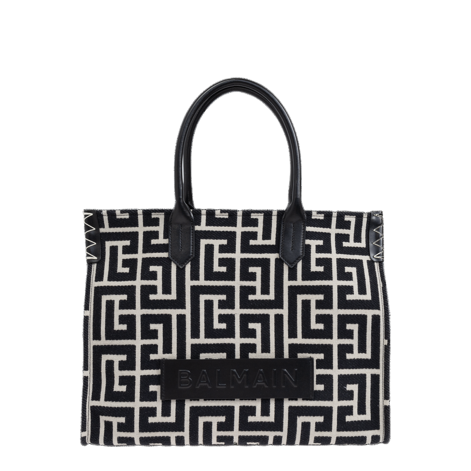 B-Army 42 Monogram Jacquard and Leather Tote Bag