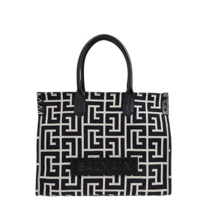 B-Army 42 Monogram Jacquard and Leather Tote Bag
