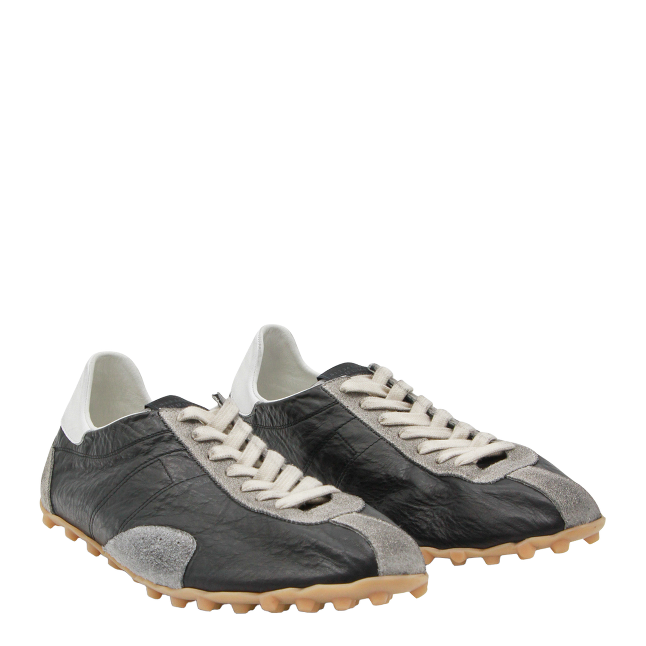 Sprinters Sneakers In Black Leather And Vintage Suede